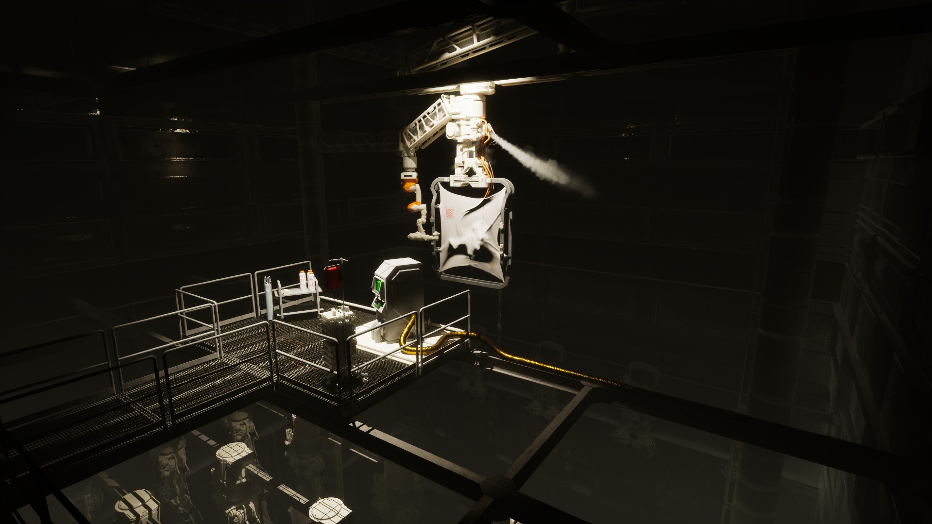 The automated colonist retrieval system aboard the CSV Meridian